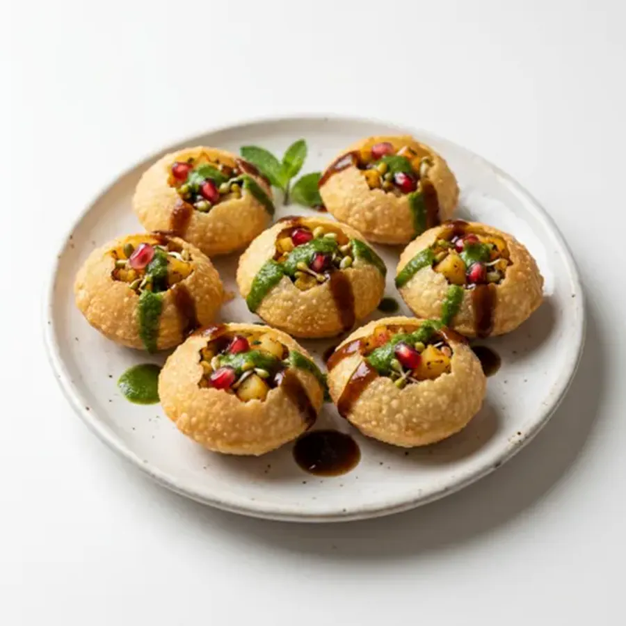 Sev Puri Bharwa Gol Gappe (classic view) – pure veg from Mohit Bakery