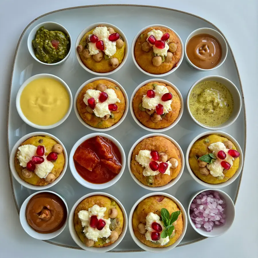 Sev Puri Bharwa Gol Gappe (top view) – pure veg from Mohit Bakery