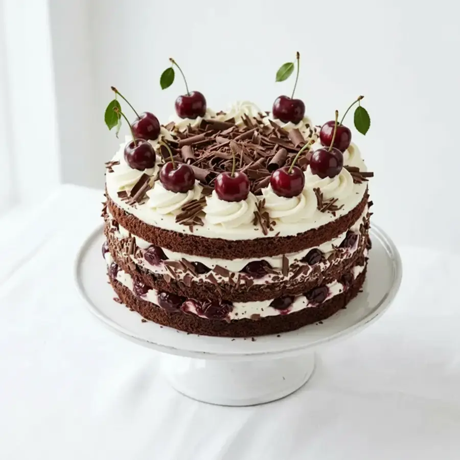 Black Forest Cake (front view) – eggless cake from Mohit Bakery