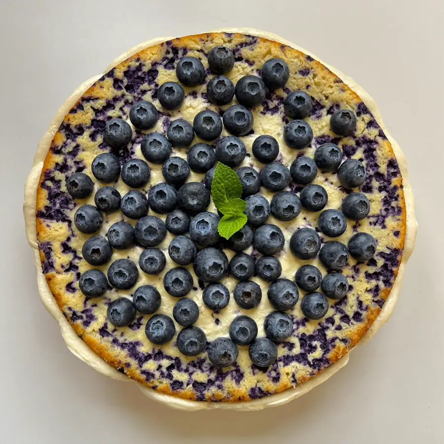 Blueberry Cake (top view) – eggless cake from Mohit Bakery