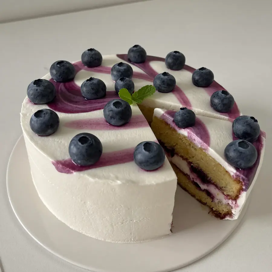 Blueberry Cake (inside view) – eggless cake from Mohit Bakery