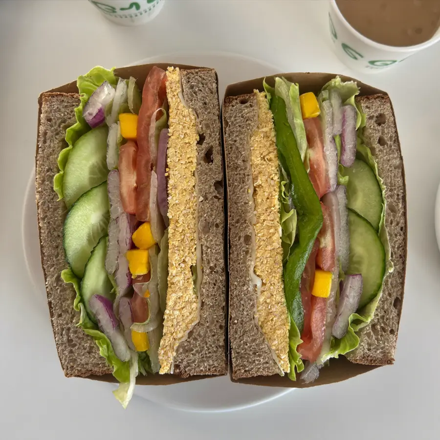 Brown Club Sandwich (top view) – pure veg from Mohit Bakery