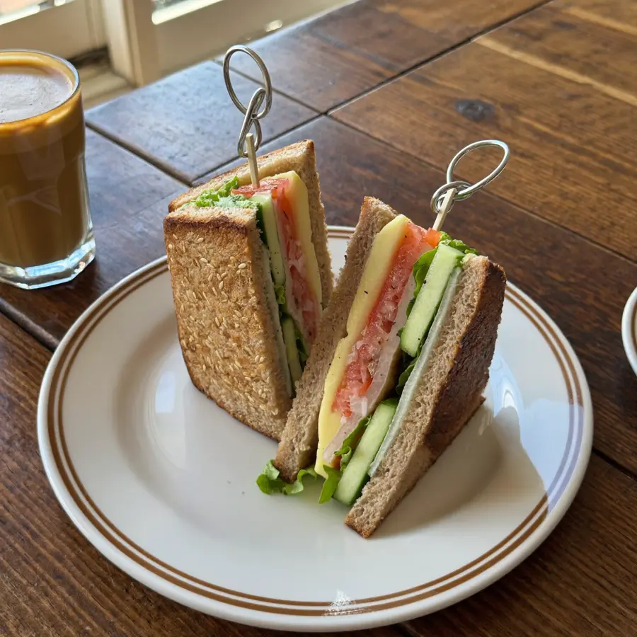 Brown Club Sandwich (served view) – pure veg from Mohit Bakery