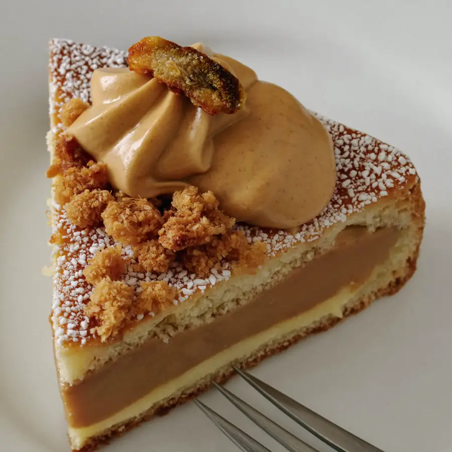 Butter Scotch Pastry (close up view) – eggless pastry from Mohit Bakery