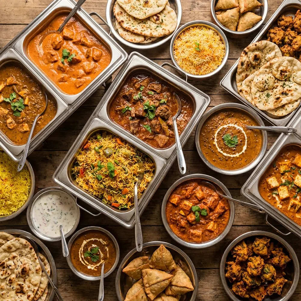 Pure veg catering spread and food by kilo from Mohit Bakery