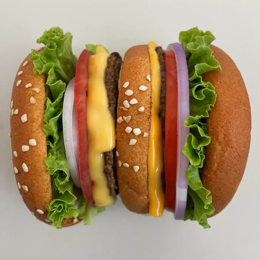 Cheese & Veg Club Burger (top view) – pure veg from Mohit Bakery