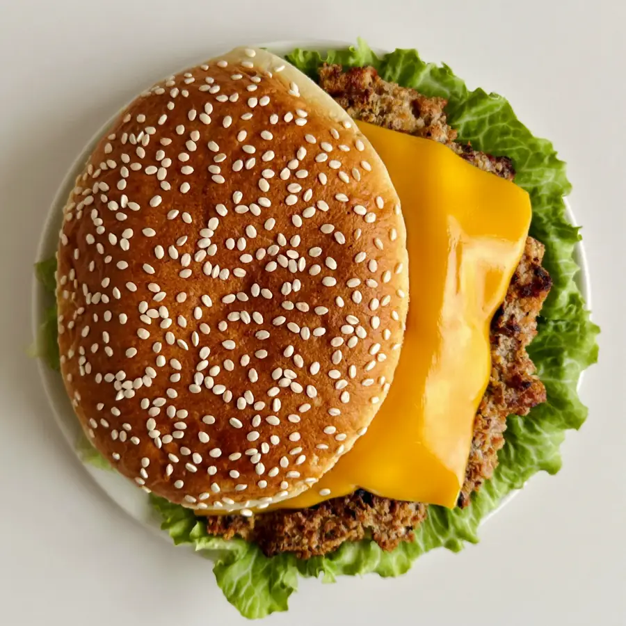 Cheese Burger Bake (top view) – pure veg from Mohit Bakery