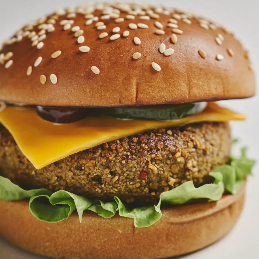 Cheese Burger Bake (close up view) – pure veg from Mohit Bakery