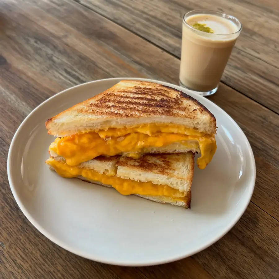 Cheesy Grilled Sandwich (served view) – pure veg from Mohit Bakery