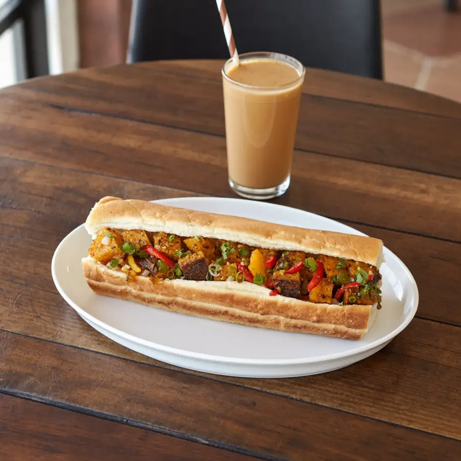 Chilly Paneer Delight Sub (served view) – pure veg from Mohit Bakery