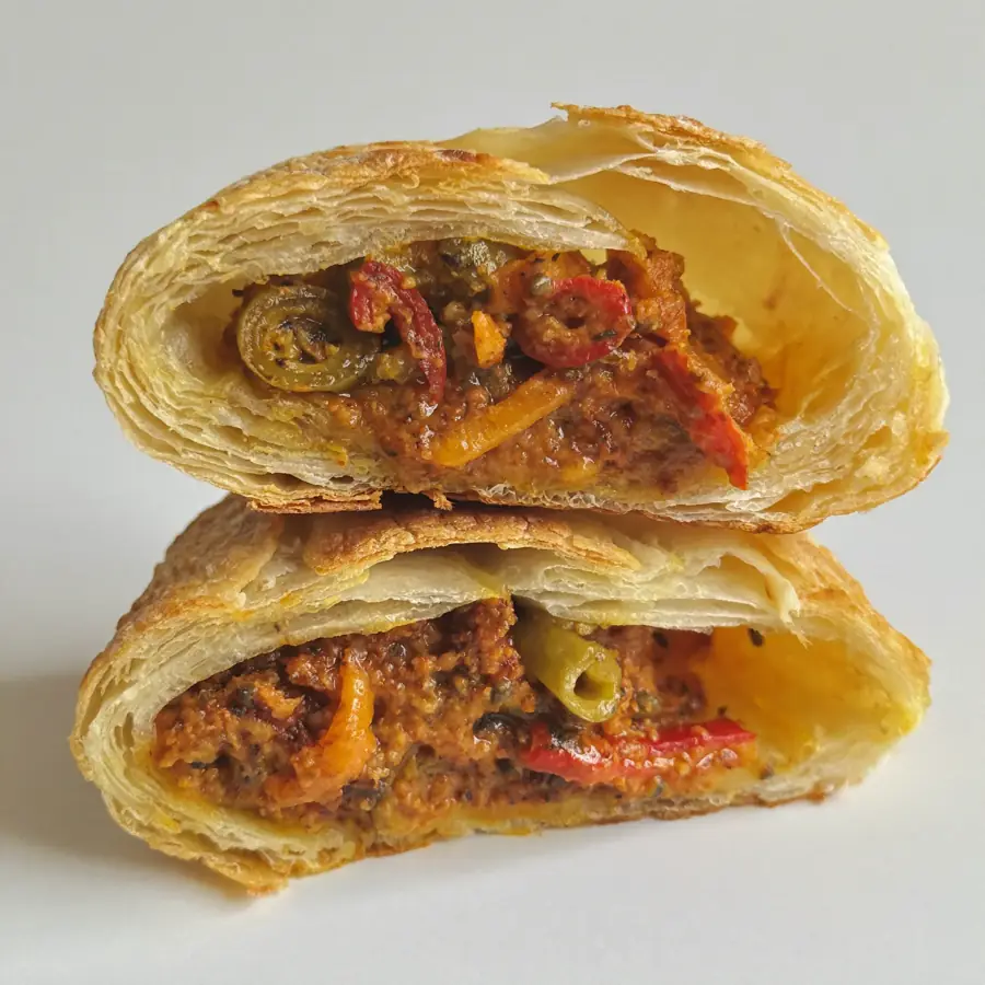 Chilly Paneer Patty (inside view) – pure veg from Mohit Bakery