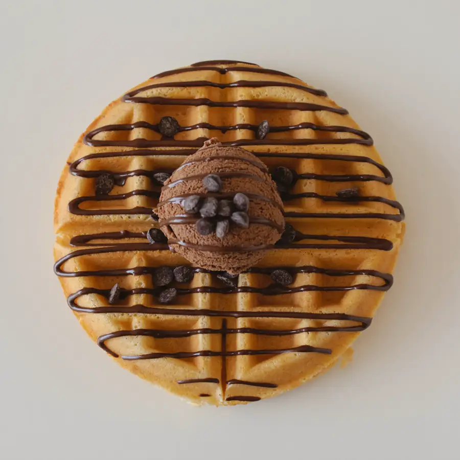 Choco Chocochips Waffle (front view) – eggless waffle from Mohit Bakery