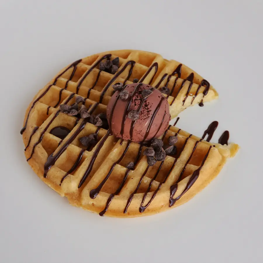Choco Chocochips Waffle (inside view) – eggless waffle from Mohit Bakery