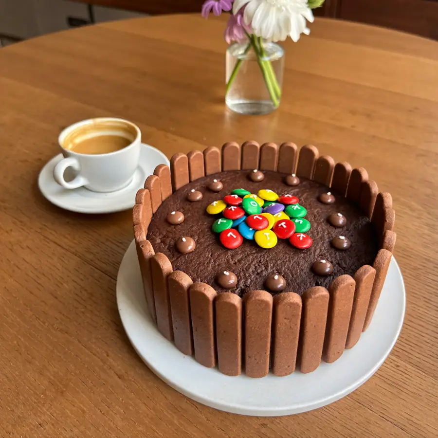 Choco Kit Kat Cake (served view) – eggless cake from Mohit Bakery