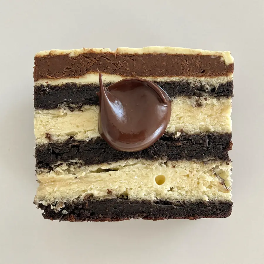 Choco Vanilla Pastry (top view) – eggless pastry from Mohit Bakery