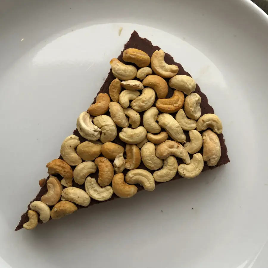 Chocolate Cashew Nut Pastry (top view) – eggless pastry from Mohit Bakery