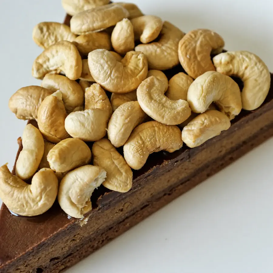 Chocolate Cashew Nut Pastry (close up view) – eggless pastry from Mohit Bakery