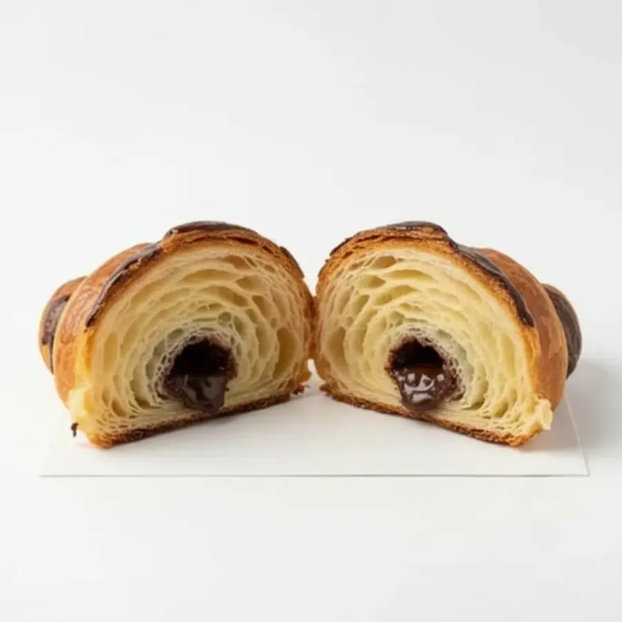 Chocolate Croissant (inside view) – eggless pastry from Mohit Bakery