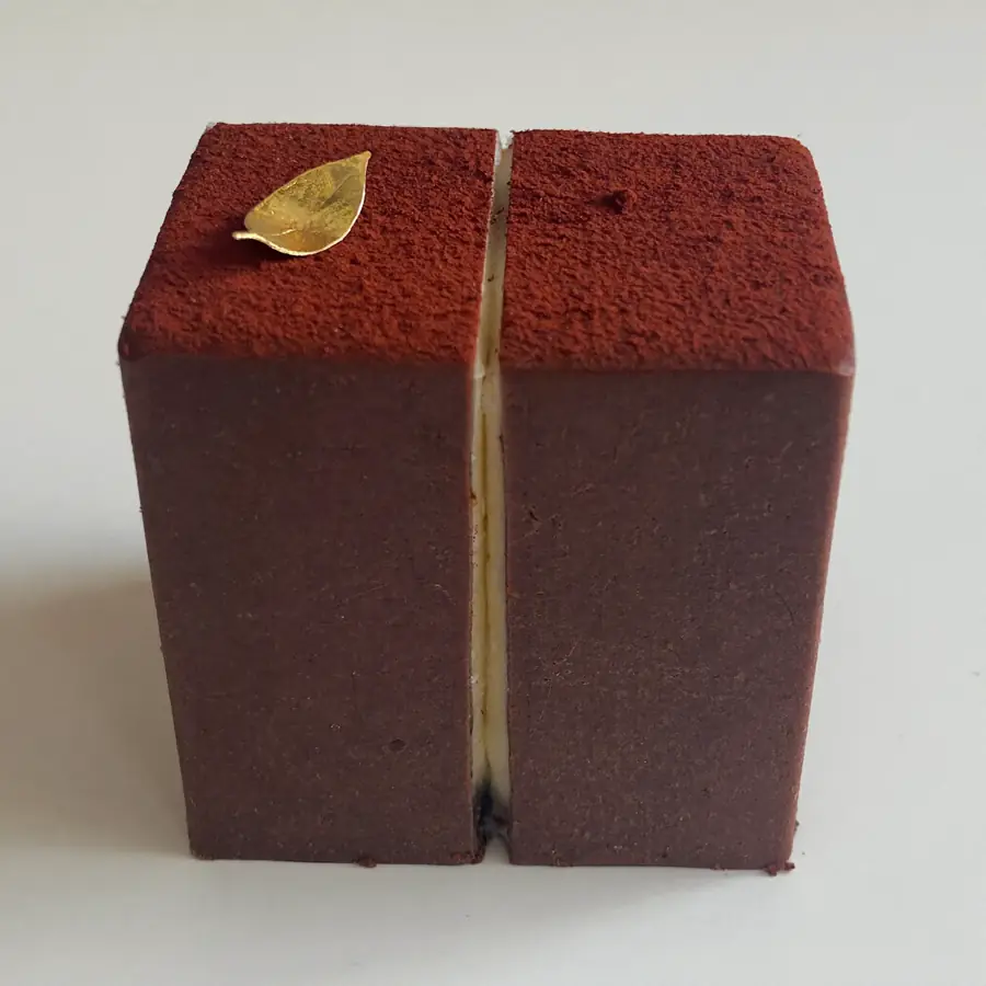 Chocolate Marquise Pastry (inside view) – eggless pastry from Mohit Bakery