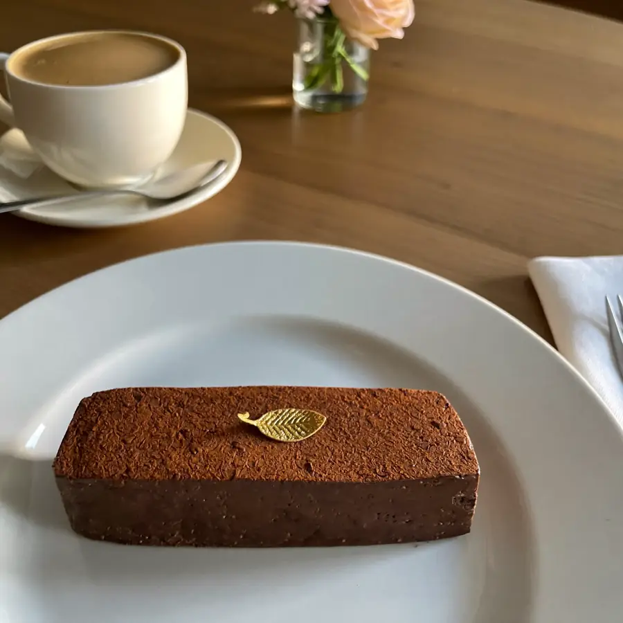 Chocolate Marquise Pastry (served view) – eggless pastry from Mohit Bakery