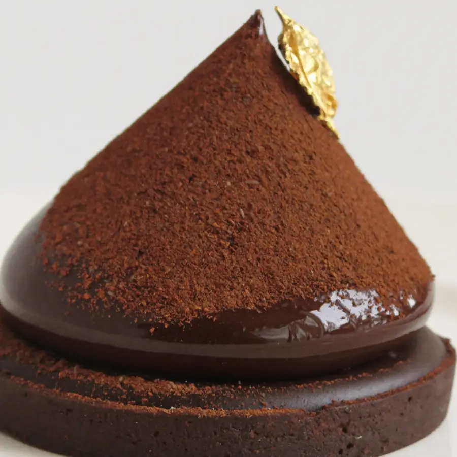 Chocolate Pyramid Pastry (close up view) – eggless pastry from Mohit Bakery
