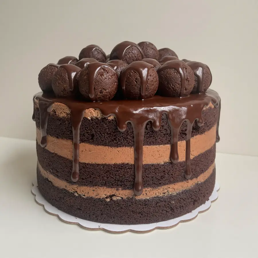 Chocolate Truffle Cake (front view) – eggless cake from Mohit Bakery