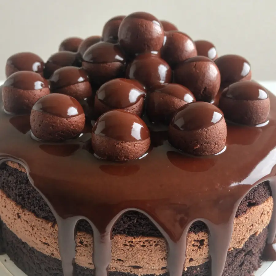 Chocolate Truffle Cake (close up view) – eggless cake from Mohit Bakery