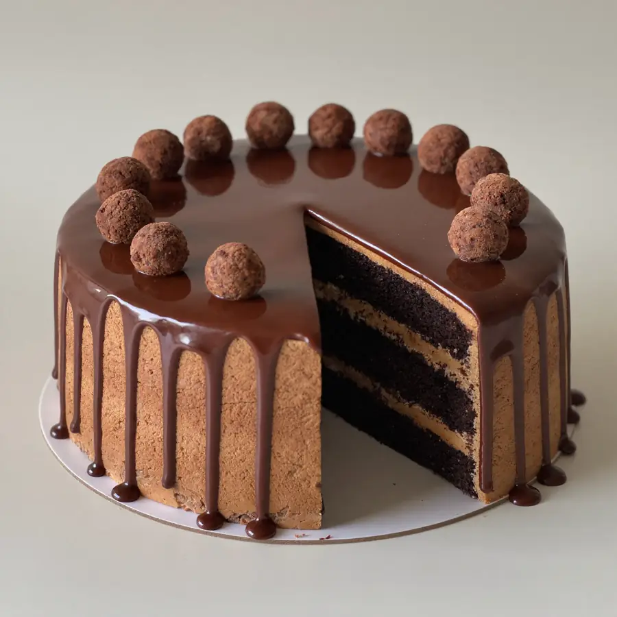 Chocolate Truffle Cake (inside view) – eggless cake from Mohit Bakery