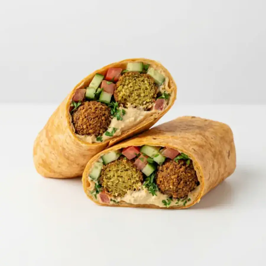 Falafel Hummus Wrap (classic view) – pure veg from Mohit Bakery