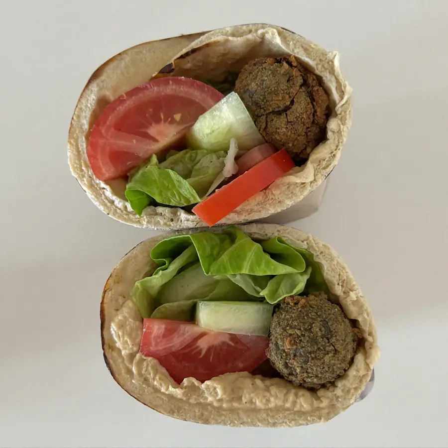 Falafel Hummus Wrap (front view) – pure veg from Mohit Bakery