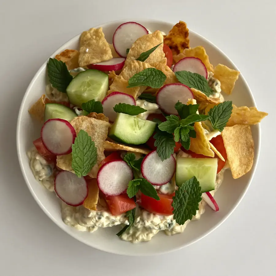 Fattoush Lebanese Salad (front view) – pure veg from Mohit Bakery