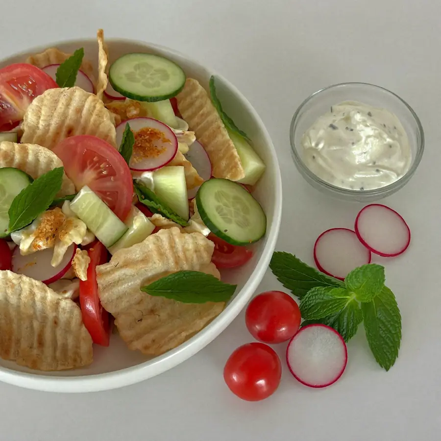 Fattoush Lebanese Salad (inside view) – pure veg from Mohit Bakery
