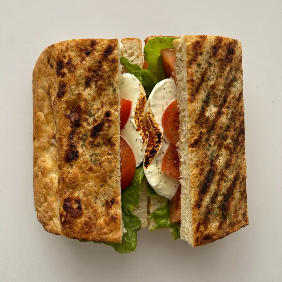 Focaccia Protein Sandwich (top view) – pure veg from Mohit Bakery