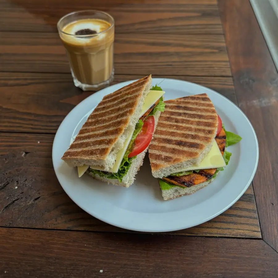 Focaccia Protein Sandwich (served view) – pure veg from Mohit Bakery
