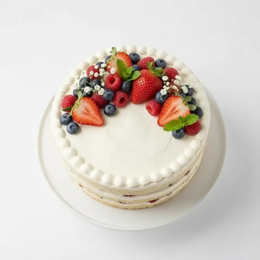 Fresh Cream Cake (top view) – eggless cake from Mohit Bakery