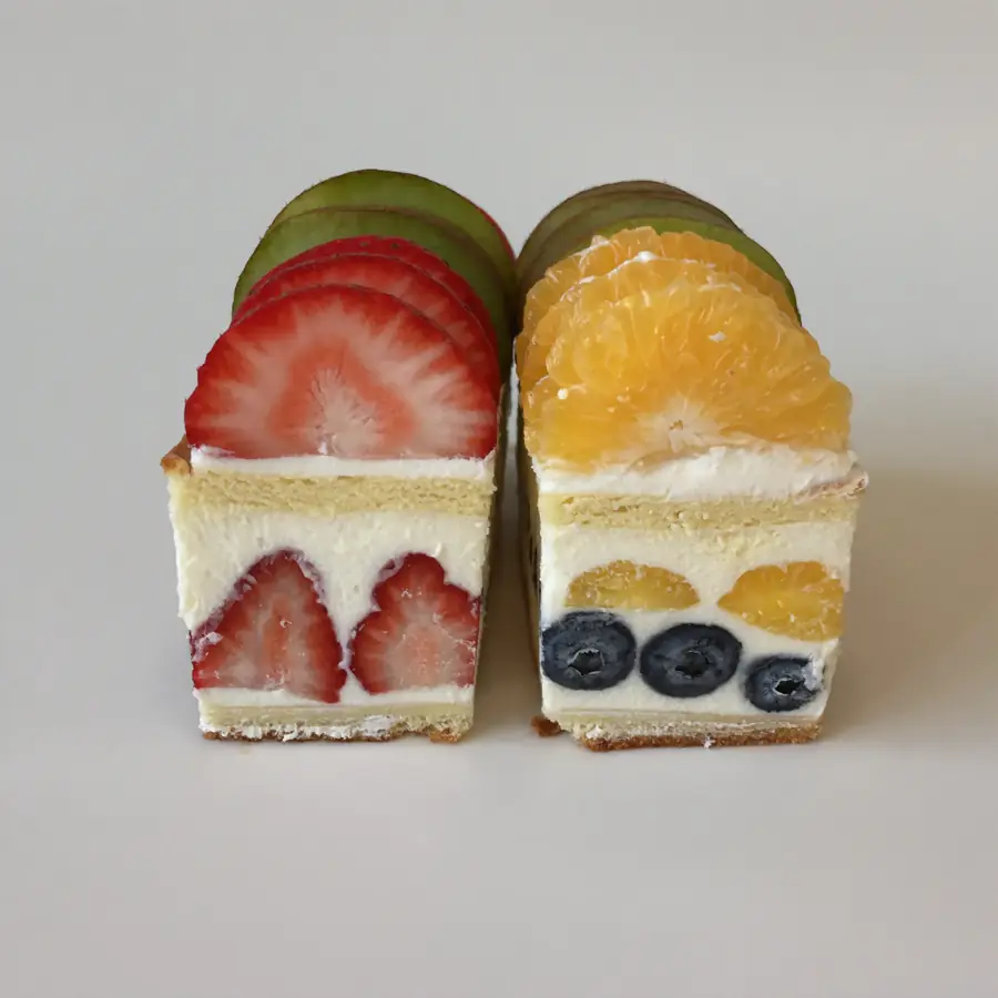 Fresh Fruit Pastry (inside view) – eggless pastry from Mohit Bakery