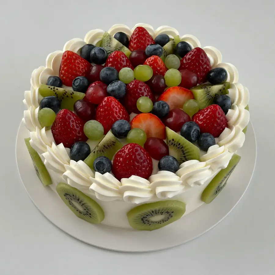 Fresh Fruit Cake (front view) – eggless cake from Mohit Bakery