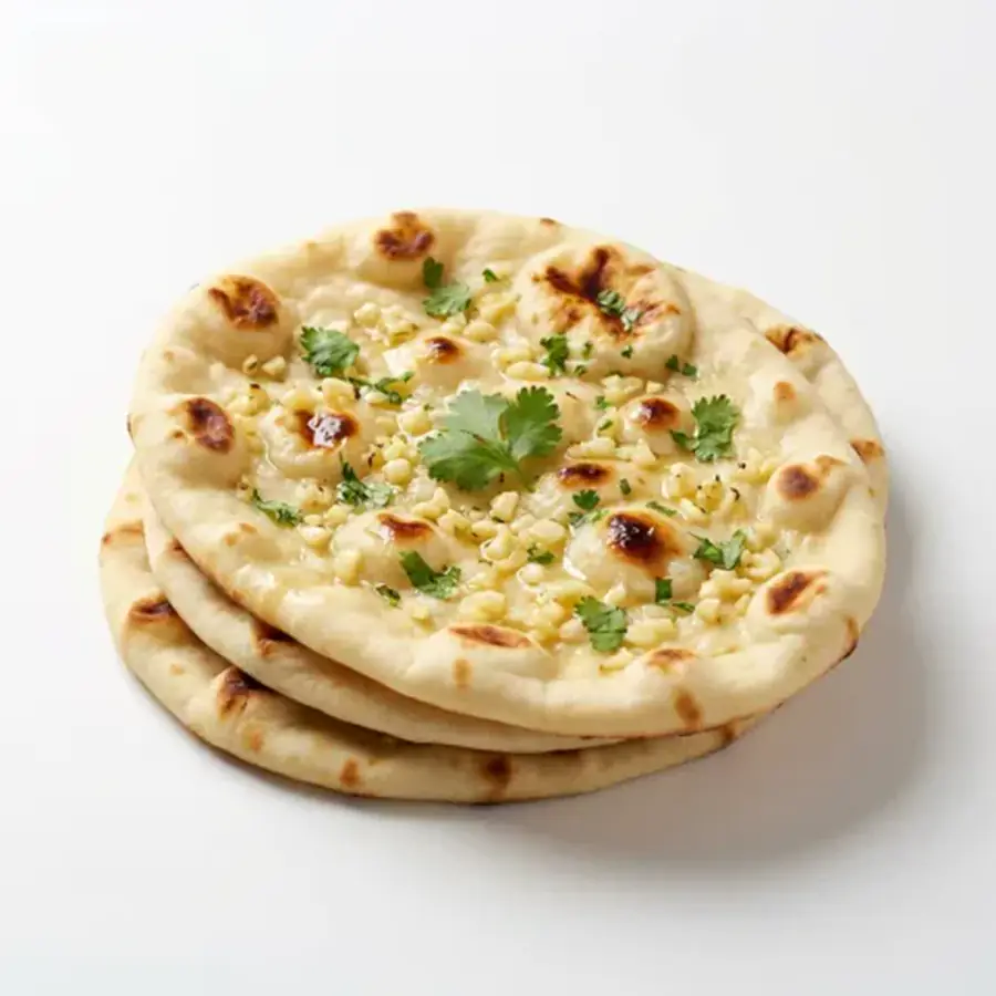 Garlic Naan (classic view) – fresh eggless bread from Mohit Bakery