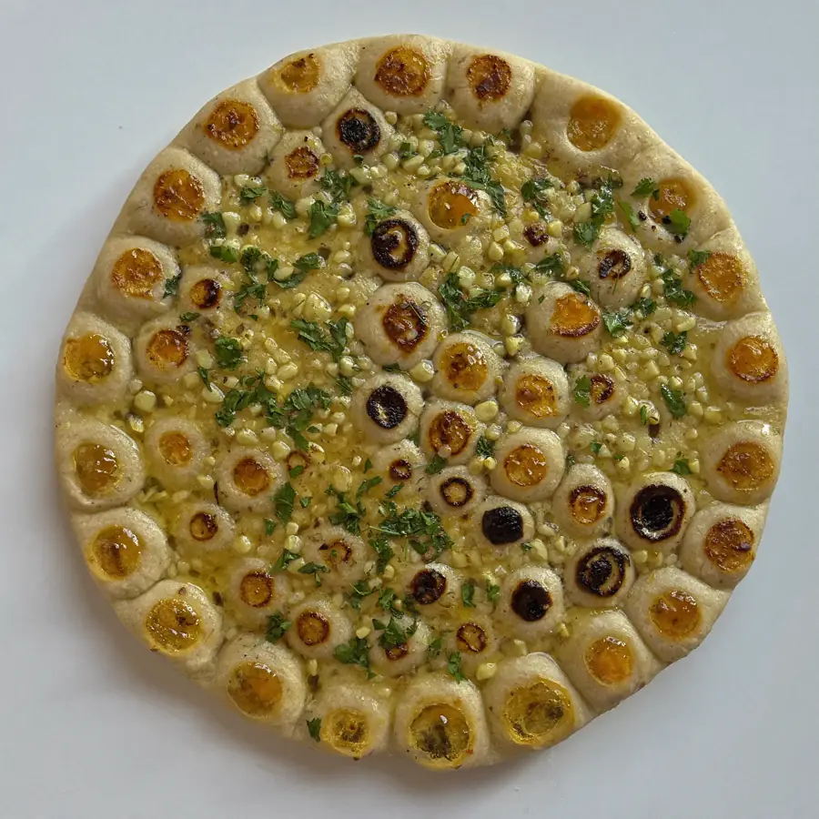 Garlic Naan (front view) – fresh eggless bread from Mohit Bakery