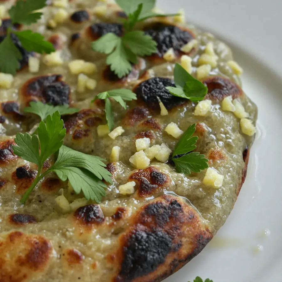 Garlic Naan (close up view) – fresh eggless bread from Mohit Bakery