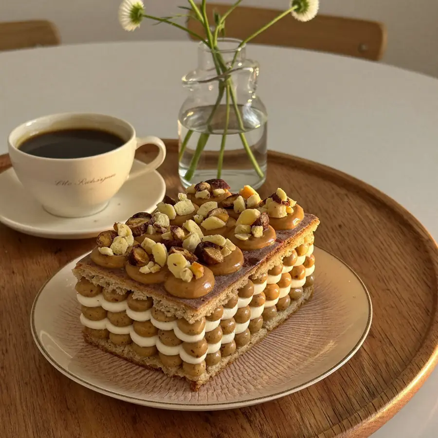 Hazel Nut Pastry (served view) – eggless pastry from Mohit Bakery