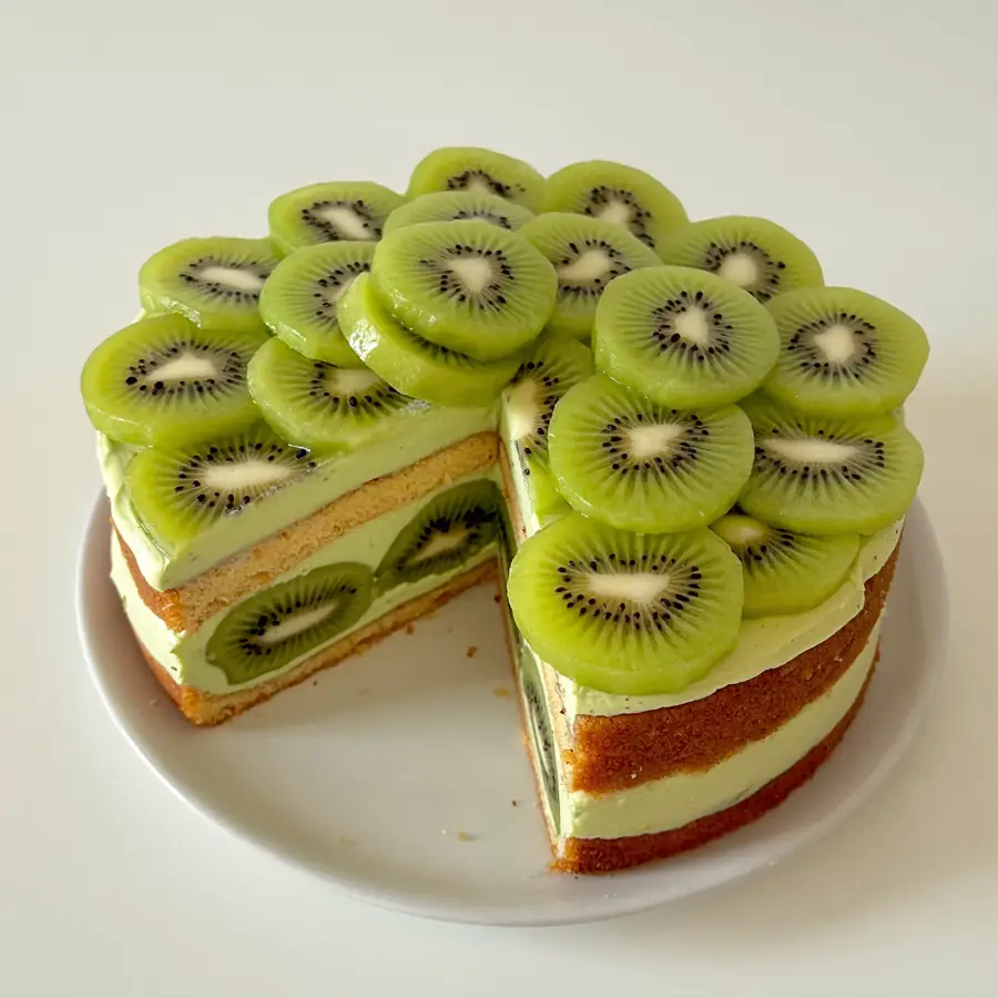 Kiwi Cake (inside view) – eggless cake from Mohit Bakery