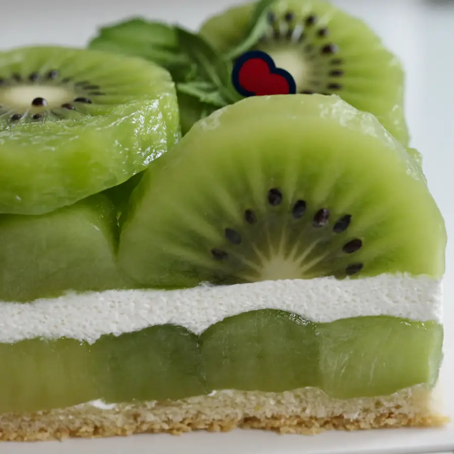 Kiwi Pastry (close up view) – eggless pastry from Mohit Bakery