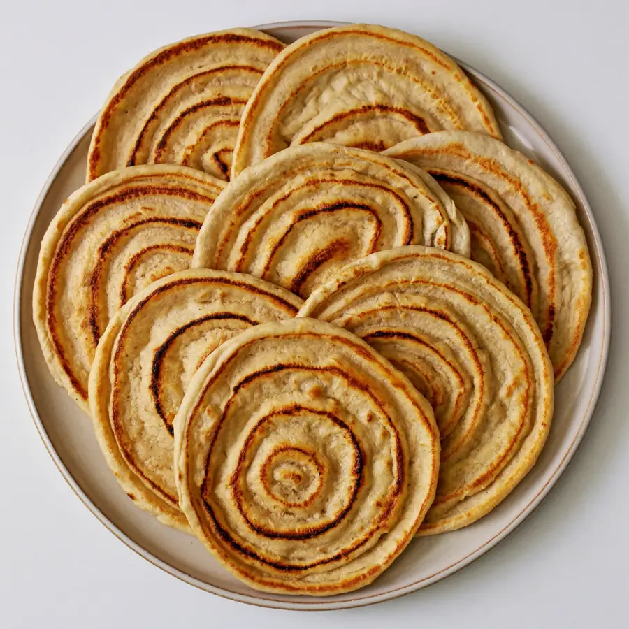 Lachha Paratha (top view) – fresh eggless bread from Mohit Bakery