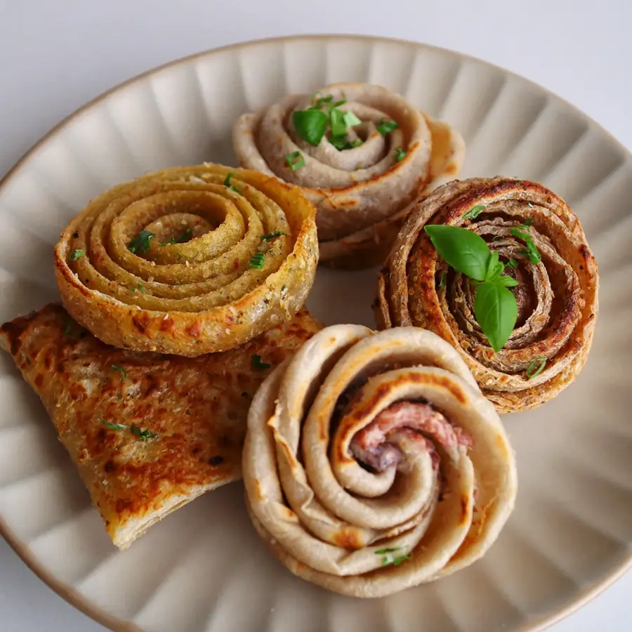 Lachha Paratha (close up view) – fresh eggless bread from Mohit Bakery