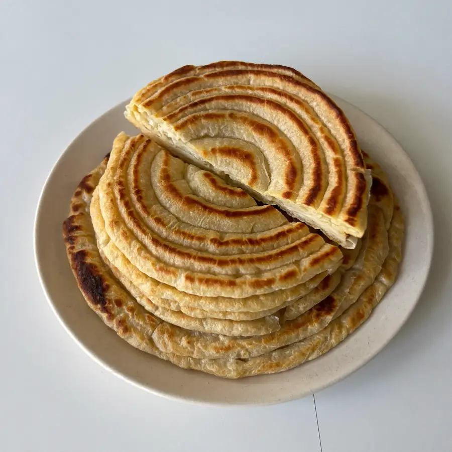 Lachha Paratha (inside view) – fresh eggless bread from Mohit Bakery