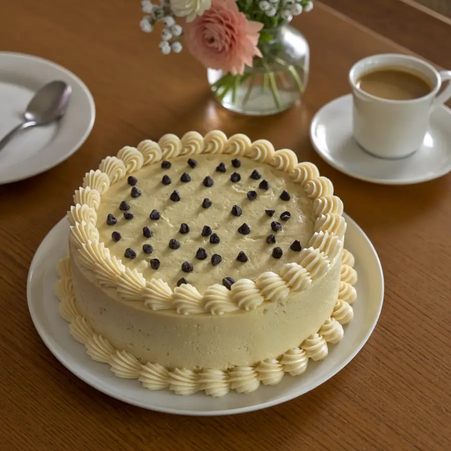 Light Choco Chips Cake (served view) – eggless cake from Mohit Bakery