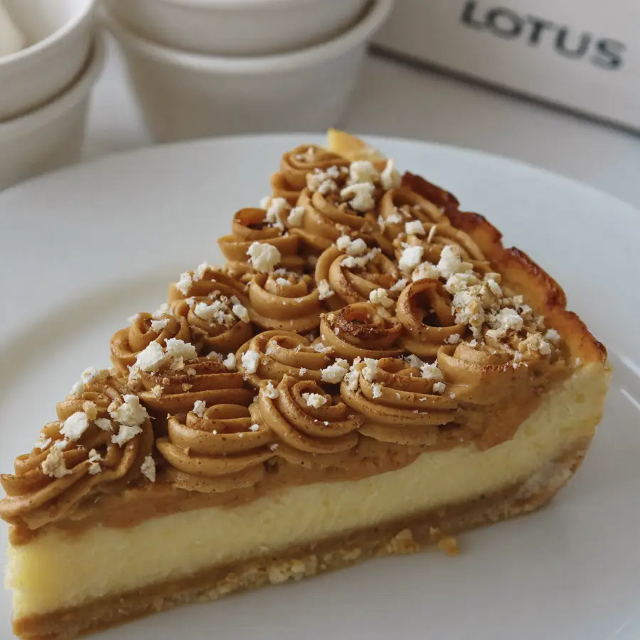 Lotus Biscoff Cheese Pastry (close up view) – eggless pastry from Mohit Bakery