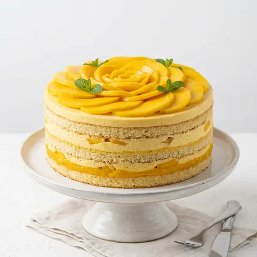 Mango Cake (classic view) – eggless cake from Mohit Bakery