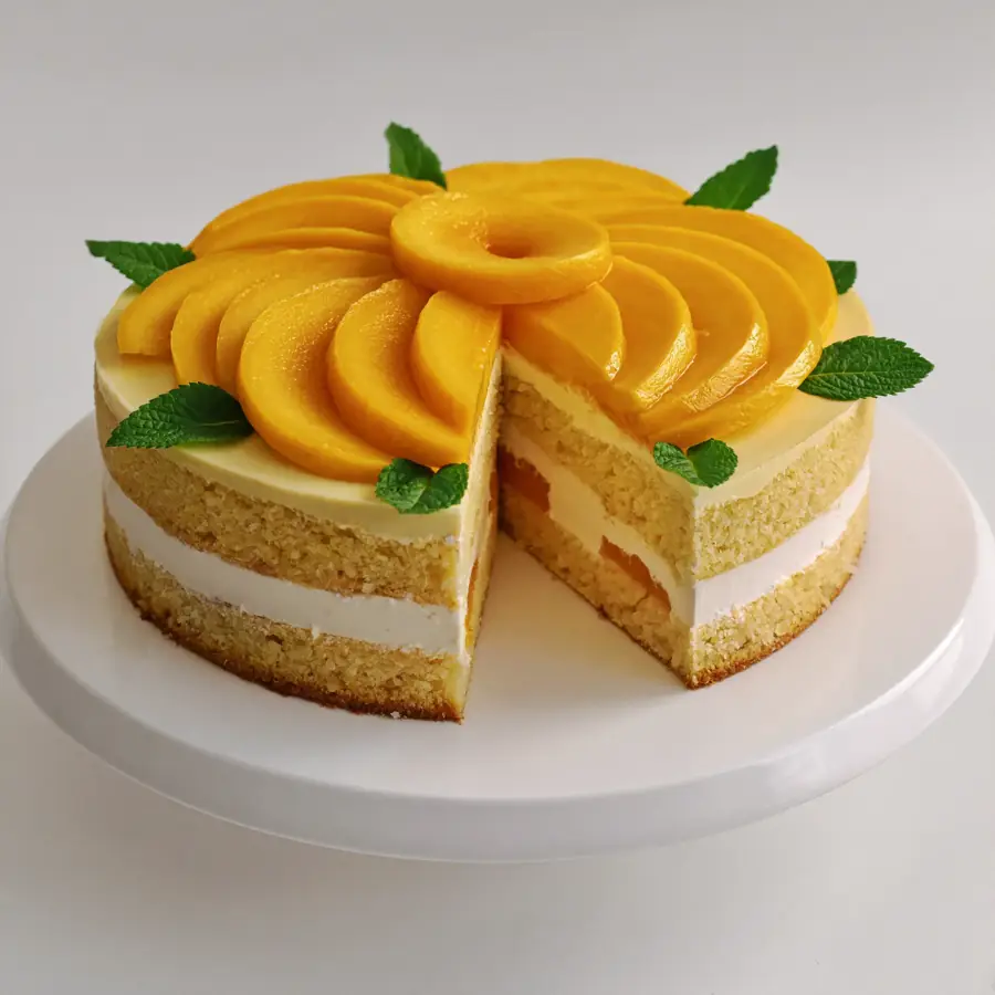Mango Cake (inside view) – eggless cake from Mohit Bakery